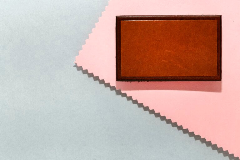 Natural leather labels for price or advertising