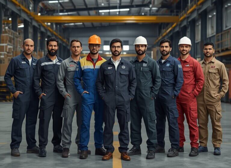 Industrial coveralls for oil and gas, construction, manufacturing and logistics workers in UAE